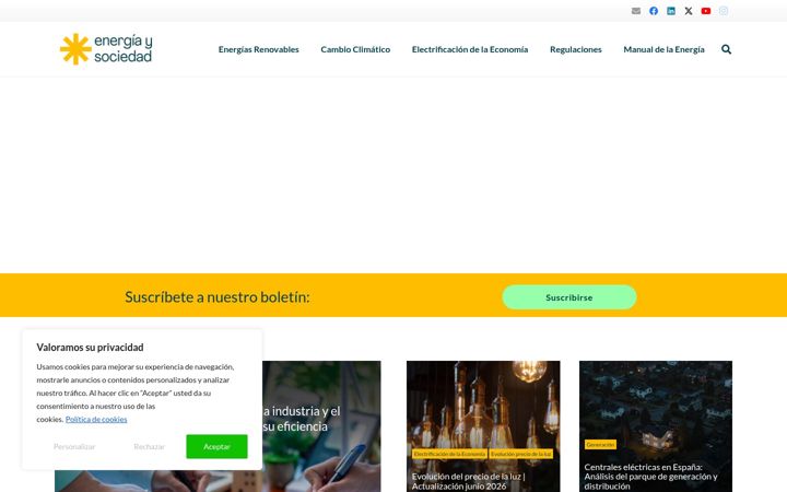 Екранна снимка на energiaysociedad.es