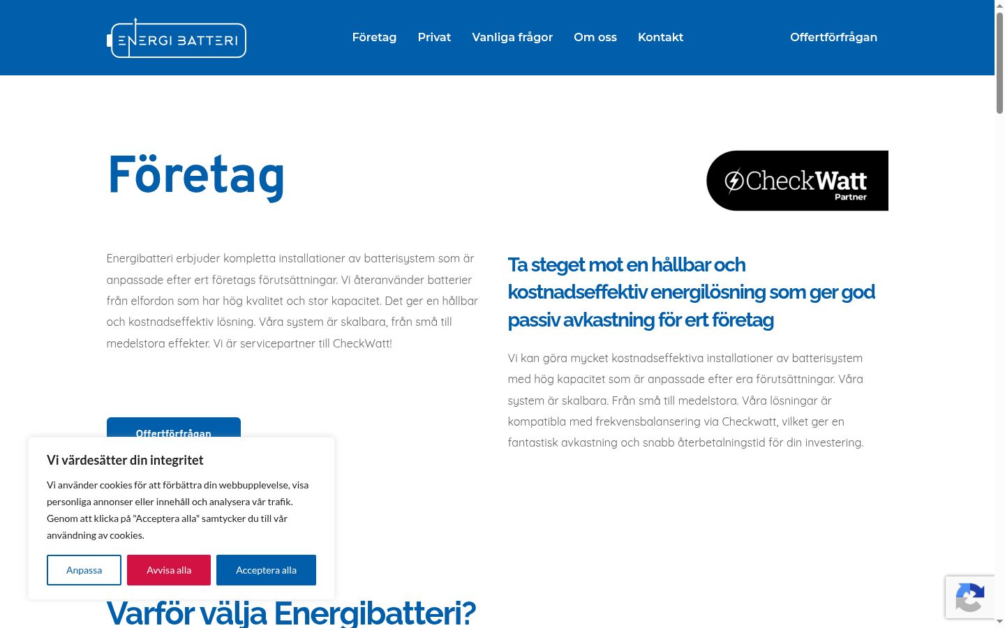 Screenshot des Einwilligungsbanners vor jeglicher Interaktion