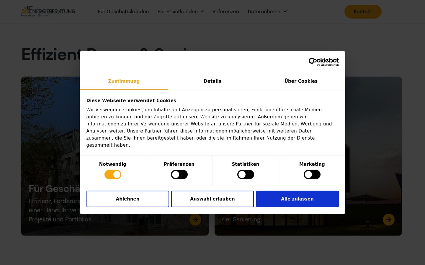 Posnetek zaslona pasice za privolitev, prikazane pred kakršno koli interakcijo