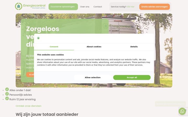 Snímek obrazovky energie-control.nl