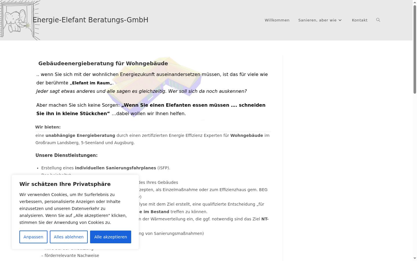 Screenshot tal-banner tal-kunsens muri qabel kwalunkwe interazzjoni