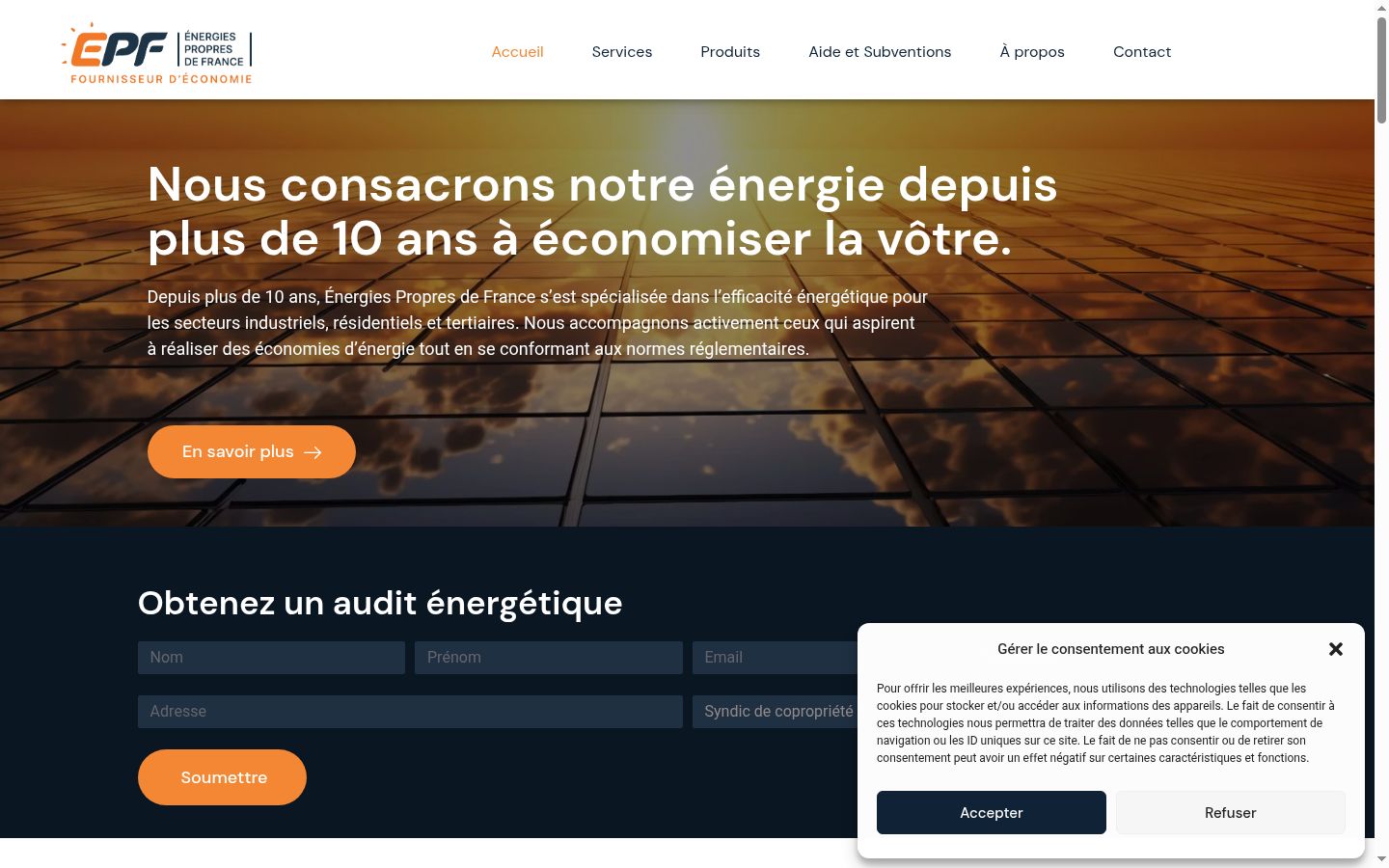 Screenshot del banner di consenso mostrato prima di qualsiasi interazione