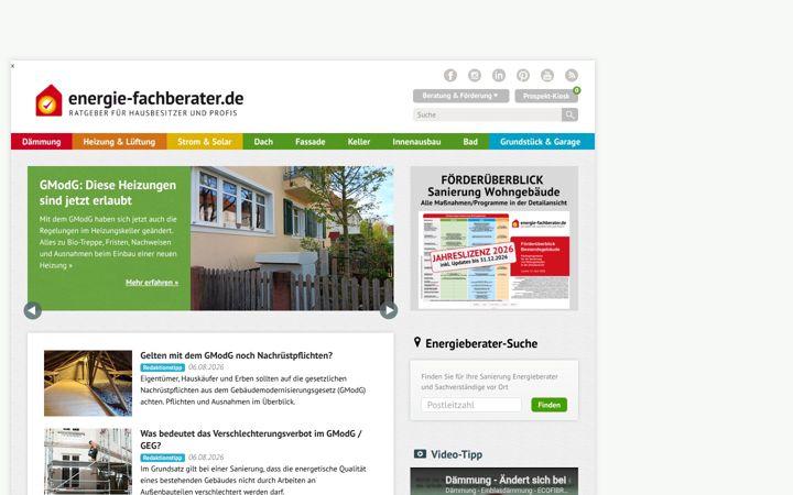 Screenshot ta' energie-fachberater.de