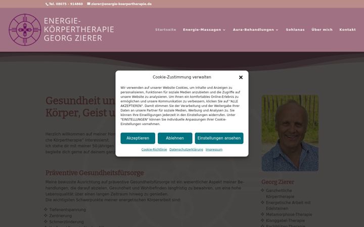 Screenshot von energie-koerpertherapie.de