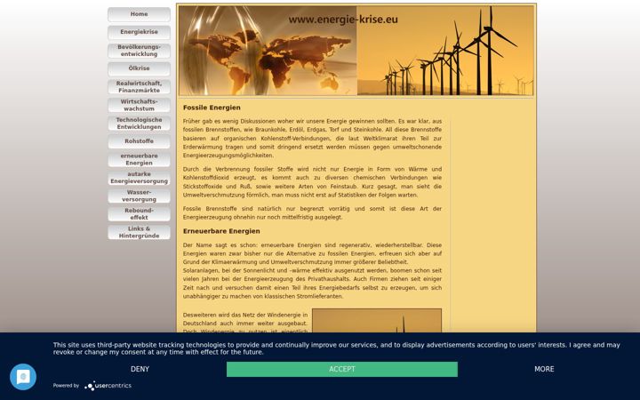 Screenshot von energie-krise.eu