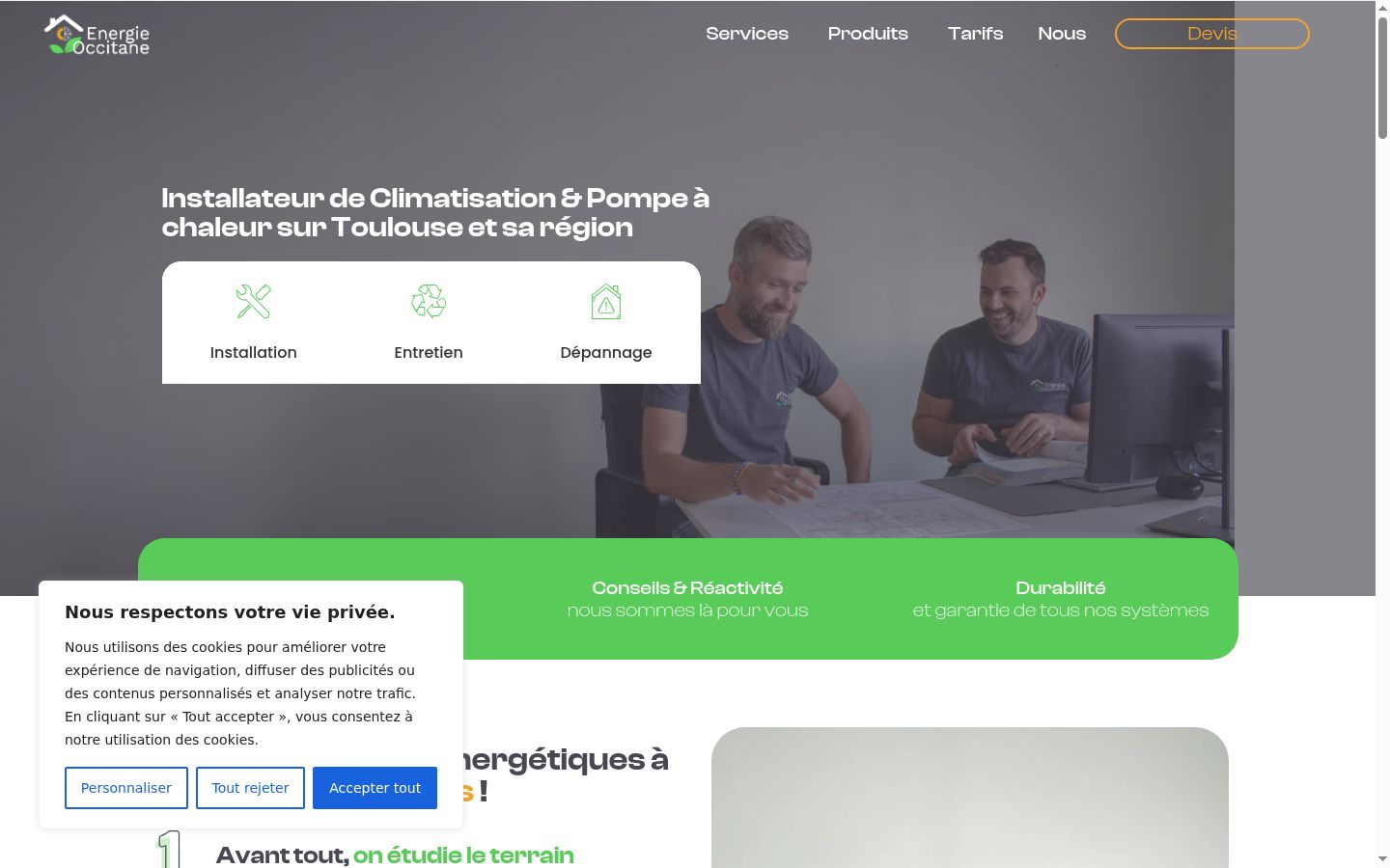Screenshot of the consent banner shown before any interaction