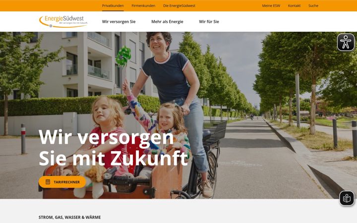 Screenshot von energie-suedwest.de