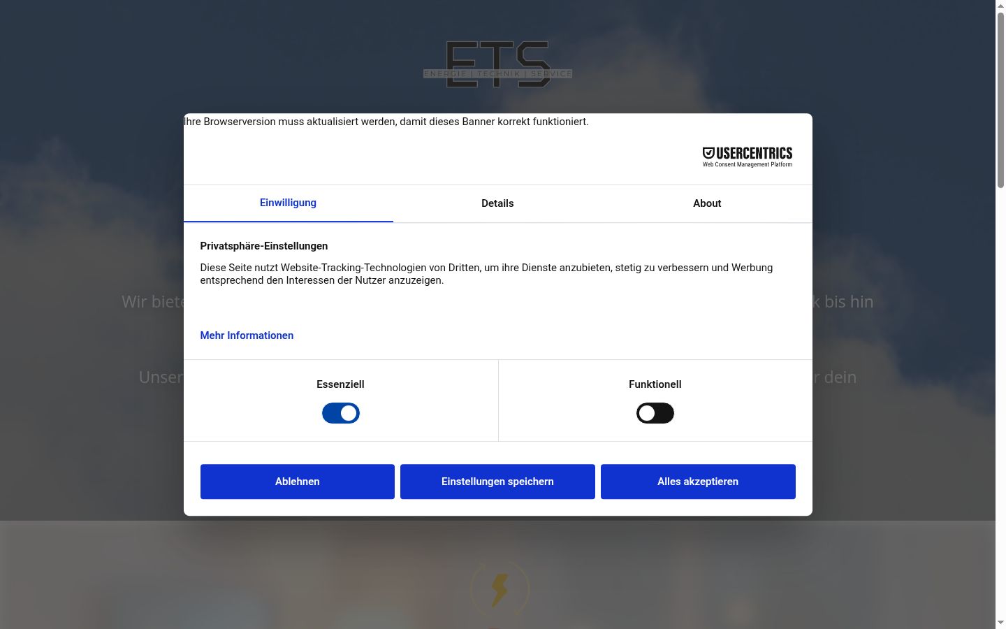 Zrzut ekranu banera zgody wyświetlanego przed jakąkolwiek interakcją