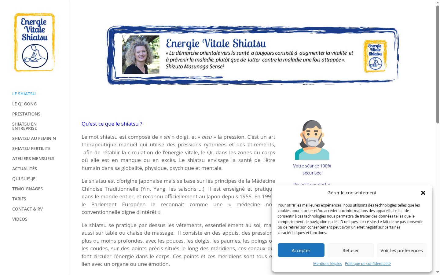 Screenshot del banner di consenso mostrato prima di qualsiasi interazione