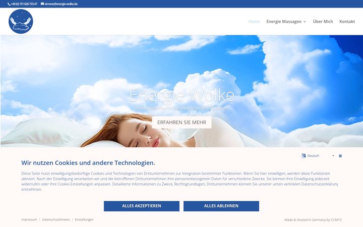 Screenshot von energie-wolke.de