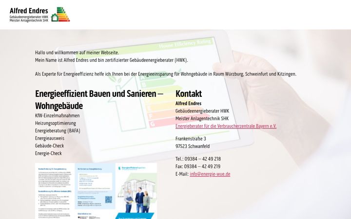 Screenshot von energie-wue.de