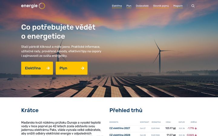 Captura de pantalla de energie.cz