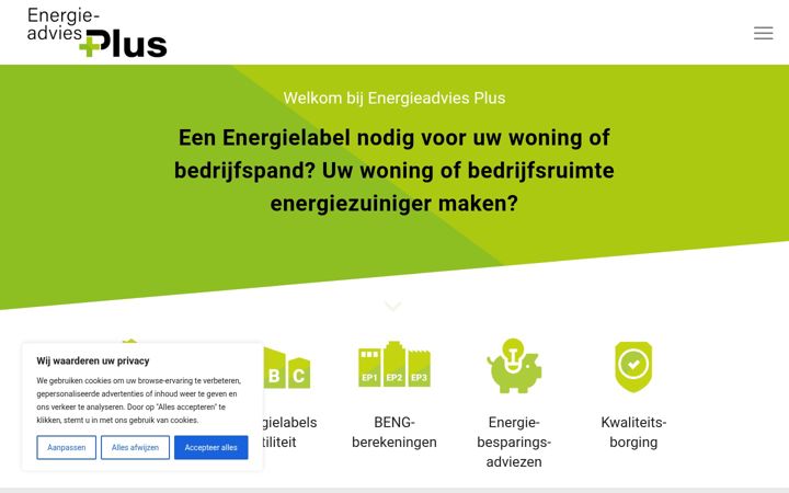 Ekrano kopija energieadviesplus.nl
