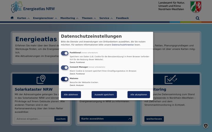 Screenshot van energieatlas.nrw.de
