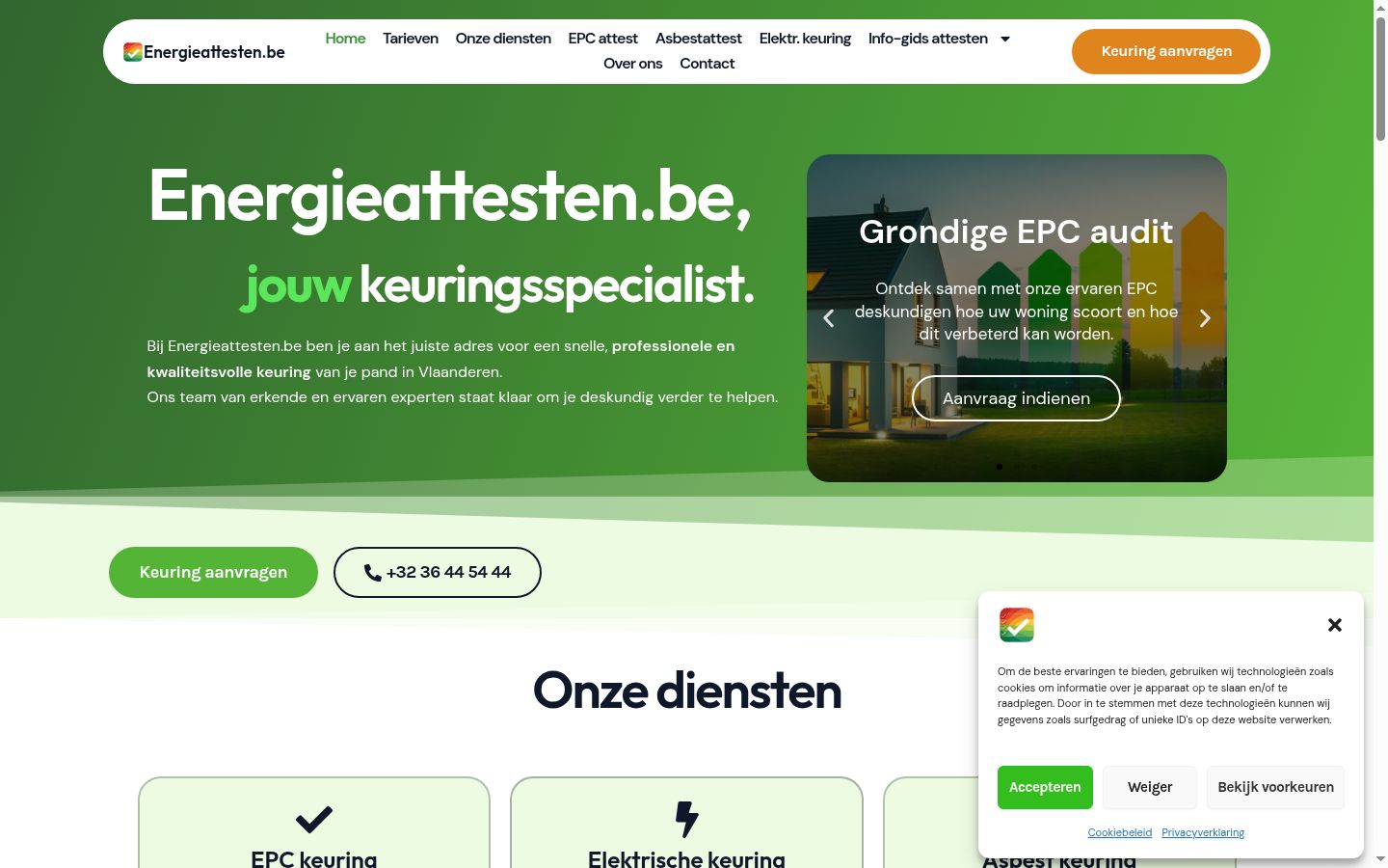 Screenshot tal-banner tal-kunsens muri qabel kwalunkwe interazzjoni