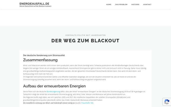 Screenshot of energieausfall.de
