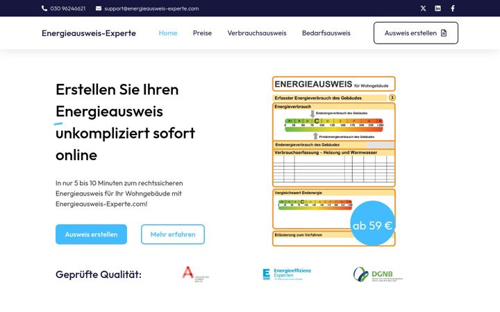 Screenshot of energieausweis-experte.com
