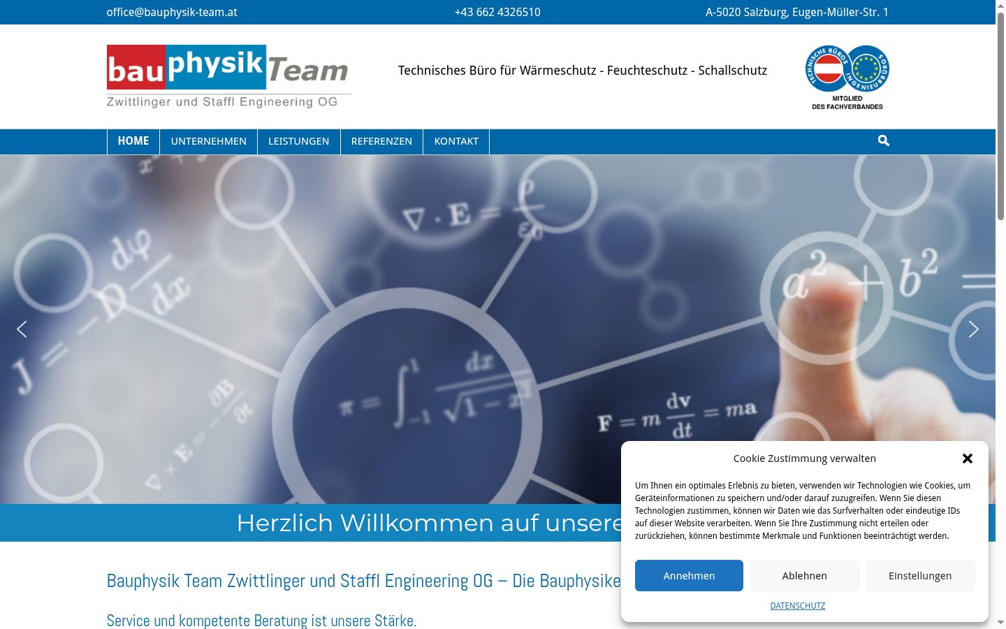 Screenshot des Einwilligungsbanners vor jeglicher Interaktion