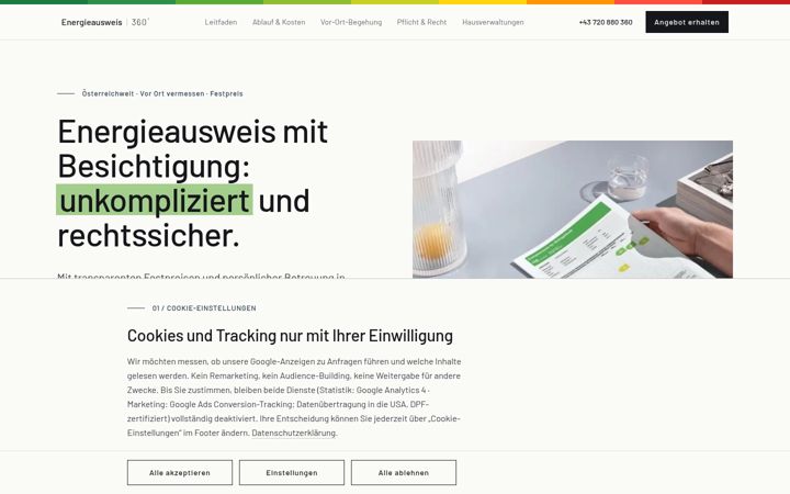 Screenshot of energieausweis360.at