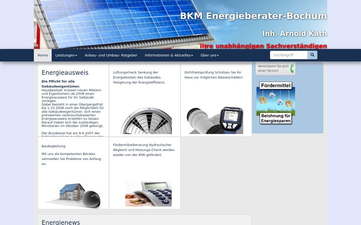 Captura de ecrã de energieberater-bochum.de