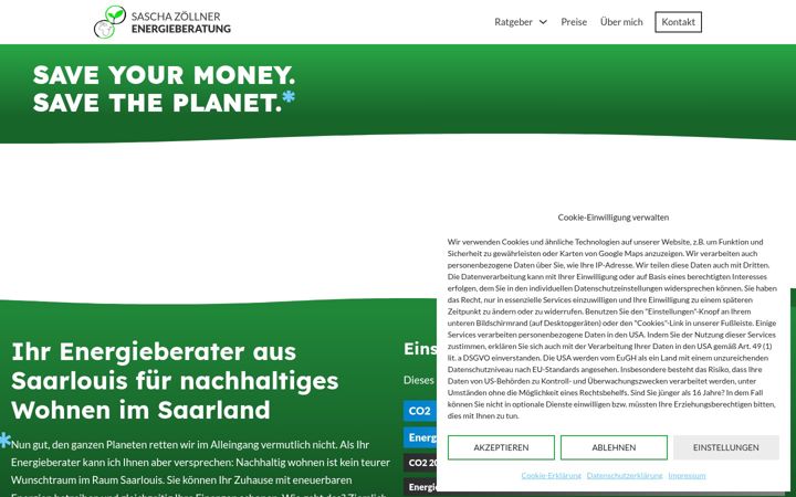 Captura de ecrã de energieberater-saarlouis.de