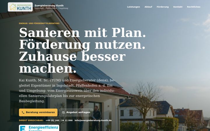 Screenshot of energieberatung-kunth.de
