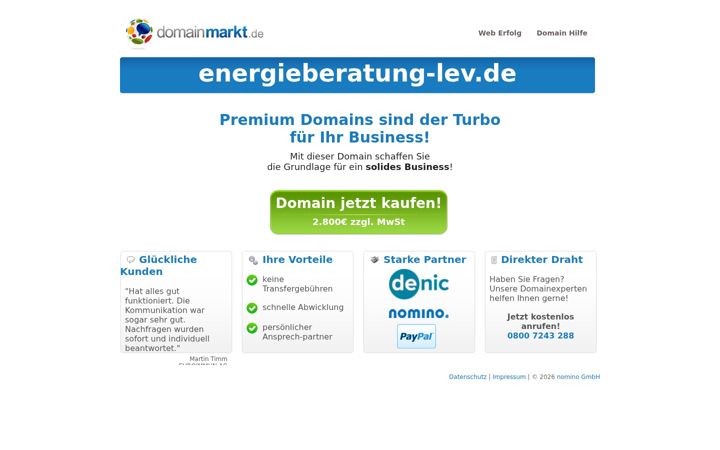 Screenshot of energieberatung-lev.de