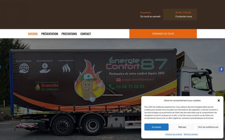 Screenshot of energieconfort87.fr