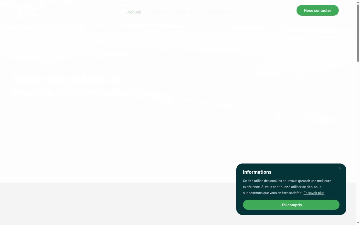 Screenshot of the consent banner shown before any interaction