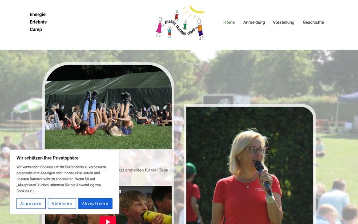 Screenshot of energieerlebniscamp.at