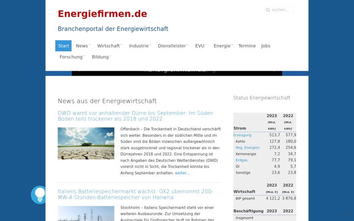 Screenshot of energiefirmen.de