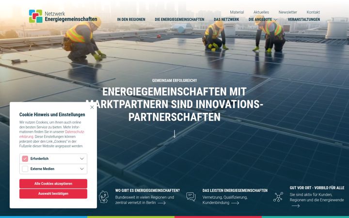 Screenshot of energiegemeinschaften.com