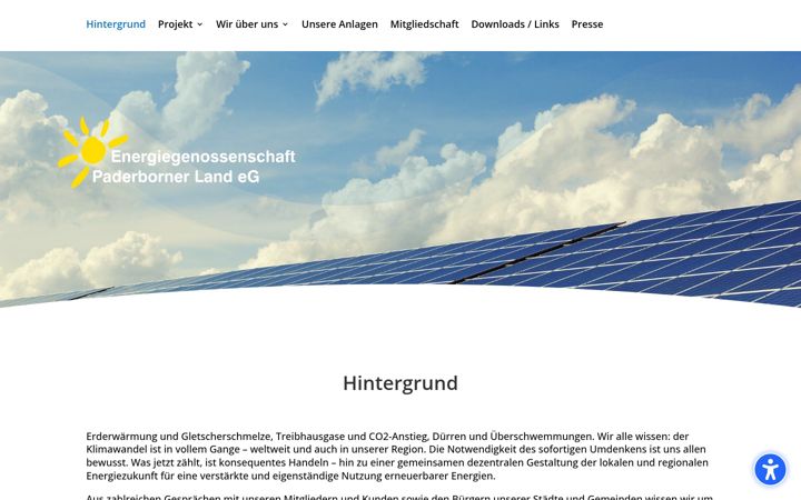 Screenshot of energiegenossenschaft-paderborner-land.de