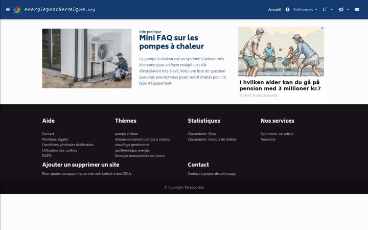 Captura de ecrã de energiegeothermique.org