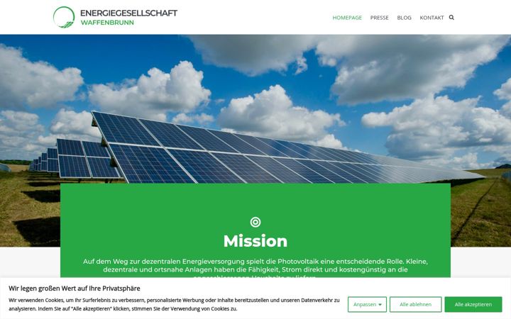 Screenshot of energiegesellschaft-waffenbrunn.de