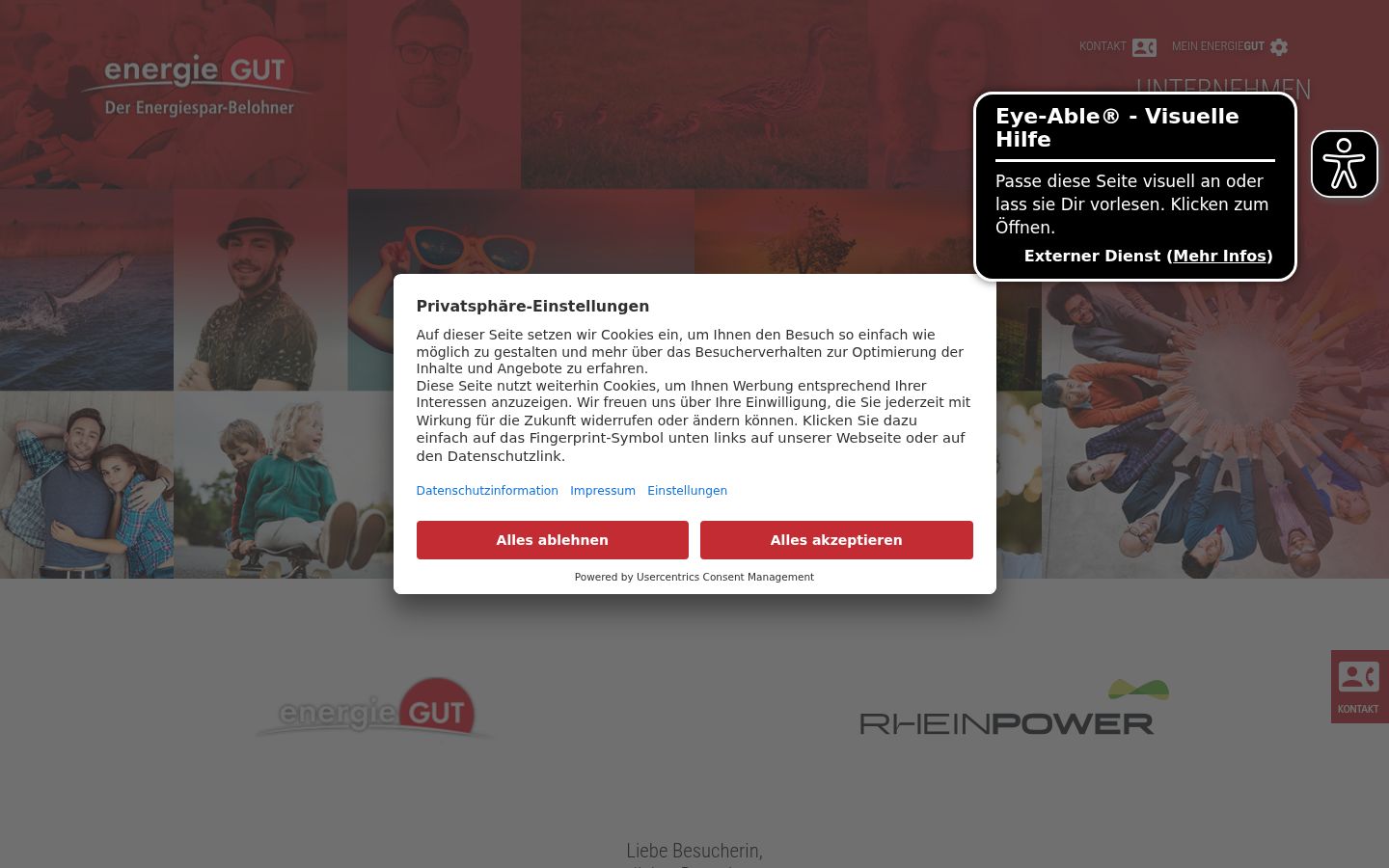 Screenshot of the consent banner shown before any interaction