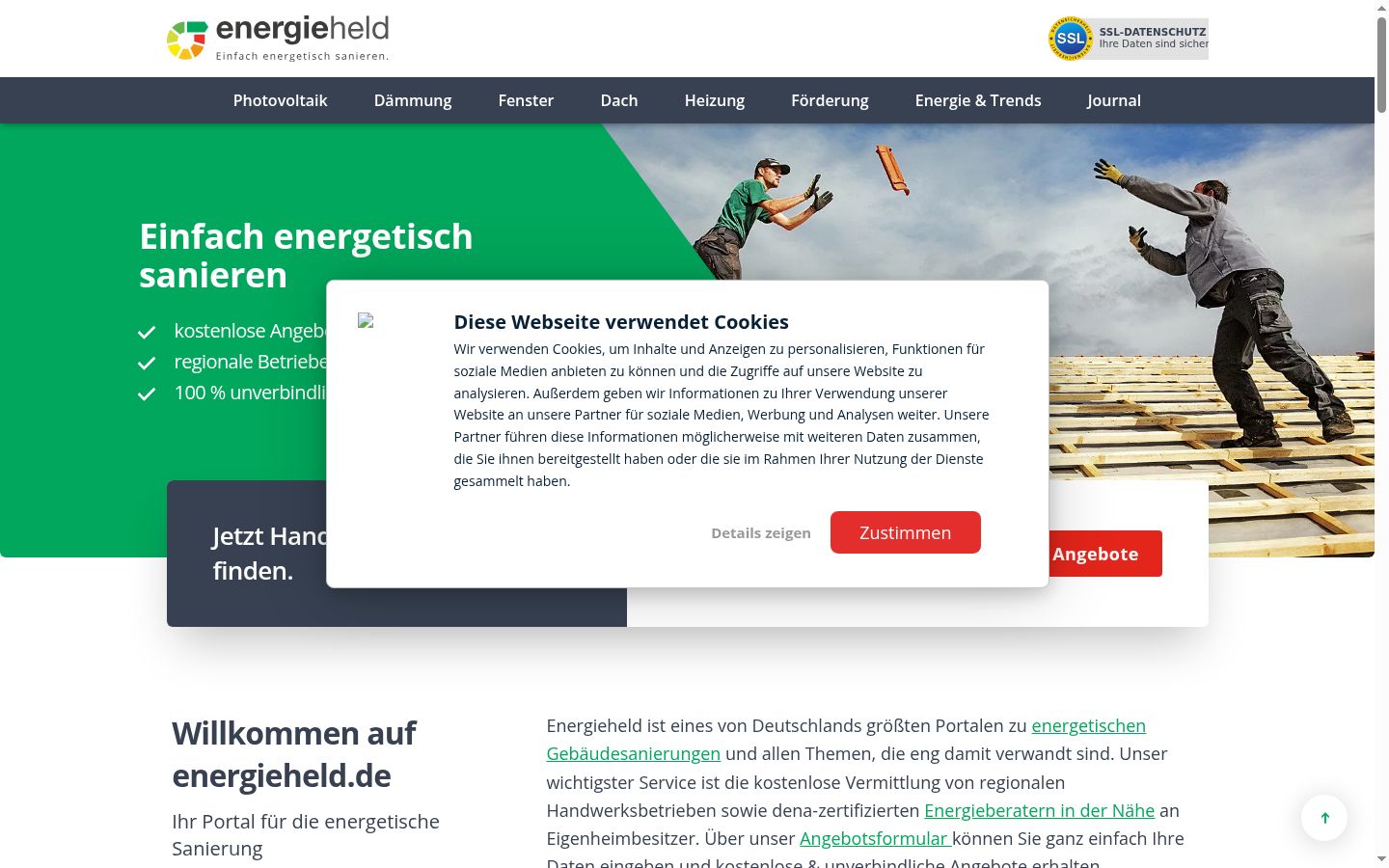 Screenshot of the consent banner shown before any interaction