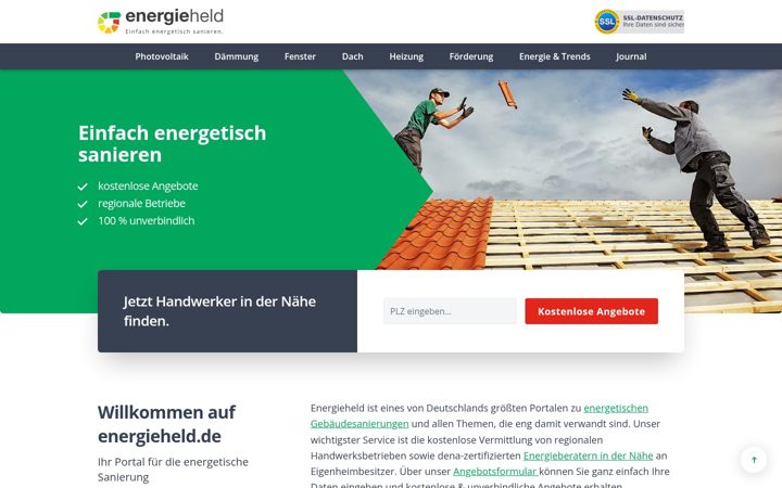 Screenshot of energieheld.de