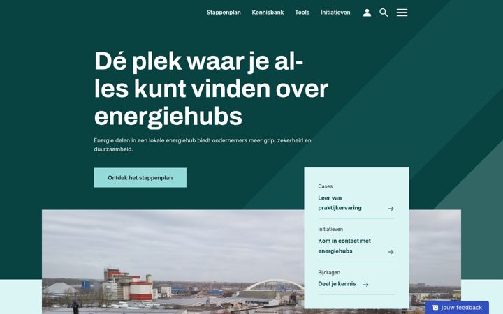 Skjámynd af energiehubs.nl
