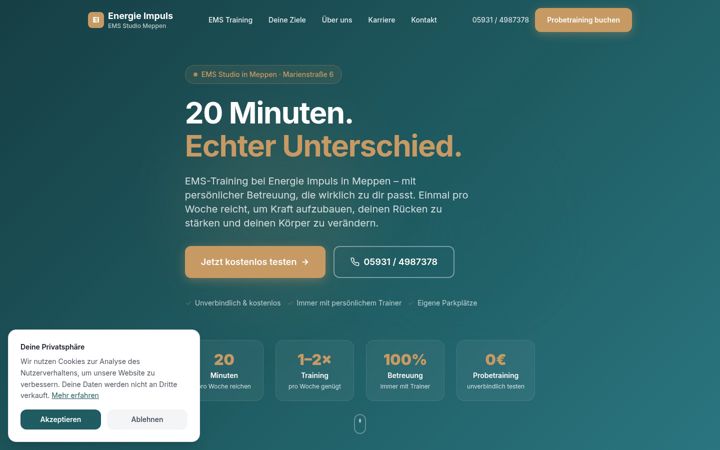 Screenshot of energieimpuls-ems.de