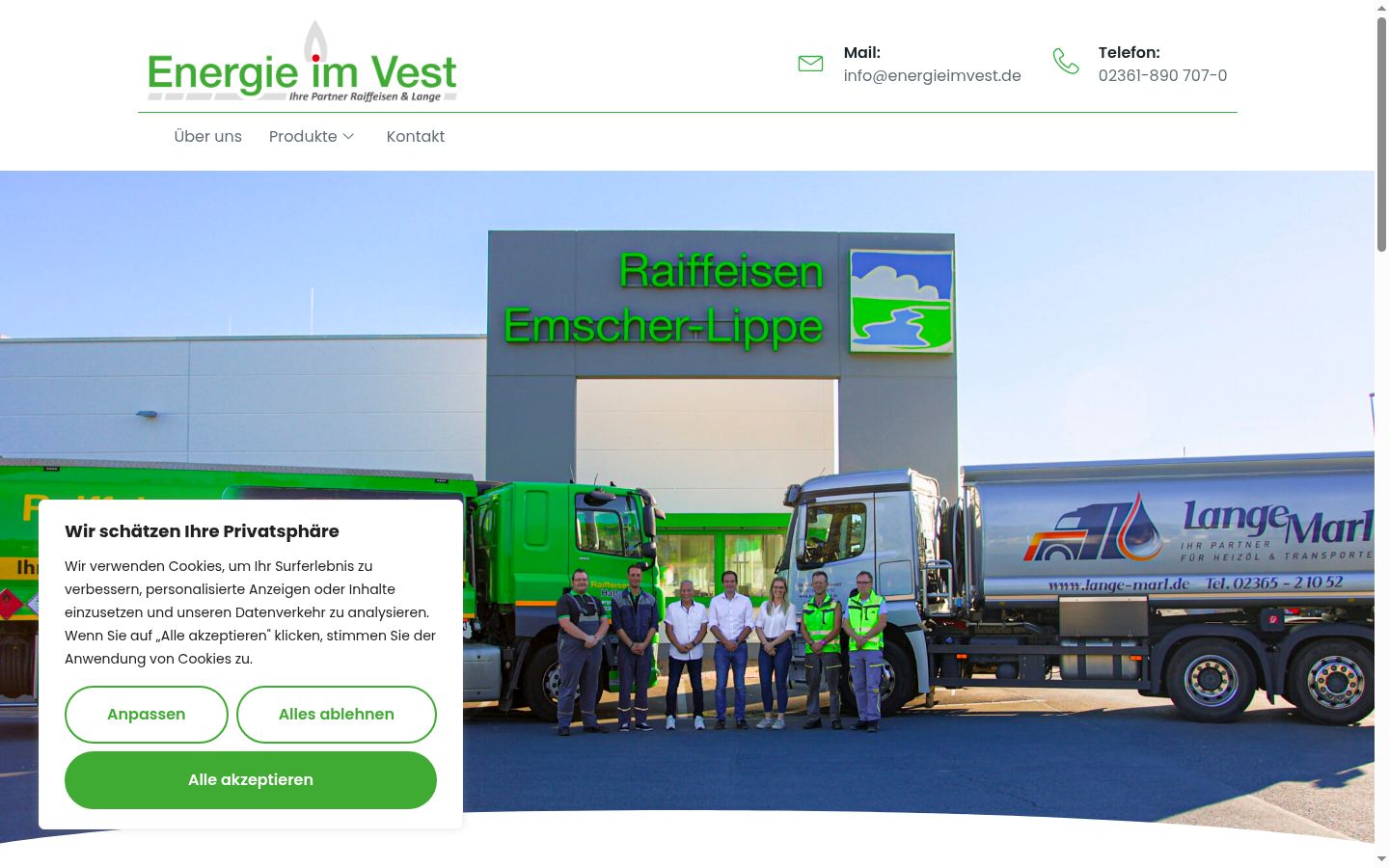 Skærmbillede af samtykkebanneret, som det blev vist før nogen interaktion