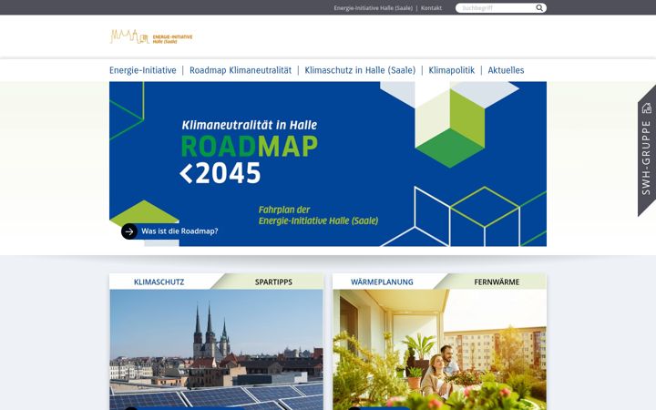 Screenshot of energieinitiative-halle.de