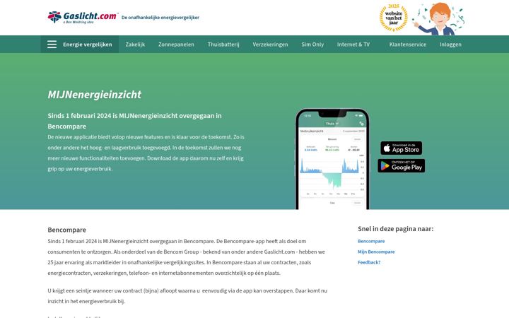 Skjámynd af energieinzicht.nl