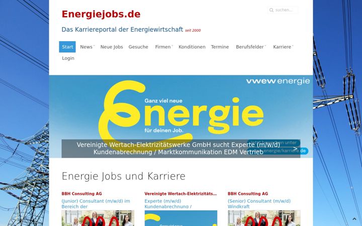 Screenshot di energiejobs.de