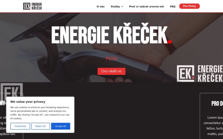 Captura de pantalla de energiekrecek.cz