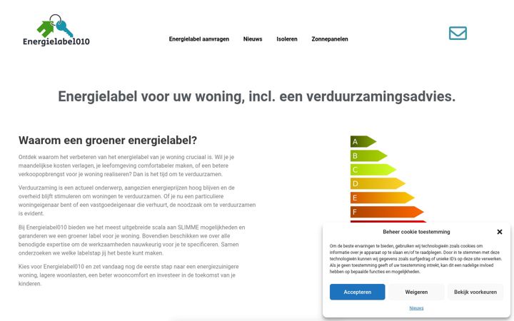 Screenshot του energielabel010.nl