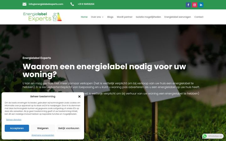 Screenshot of energielabelexperts.com