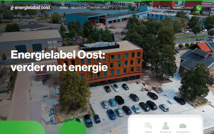 Posnetek zaslona energielabeloost.nl