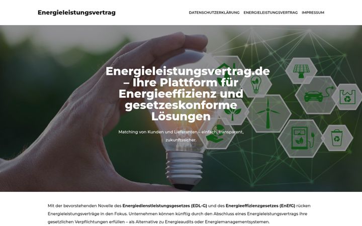 Screenshot of energieleistungsvertrag.de