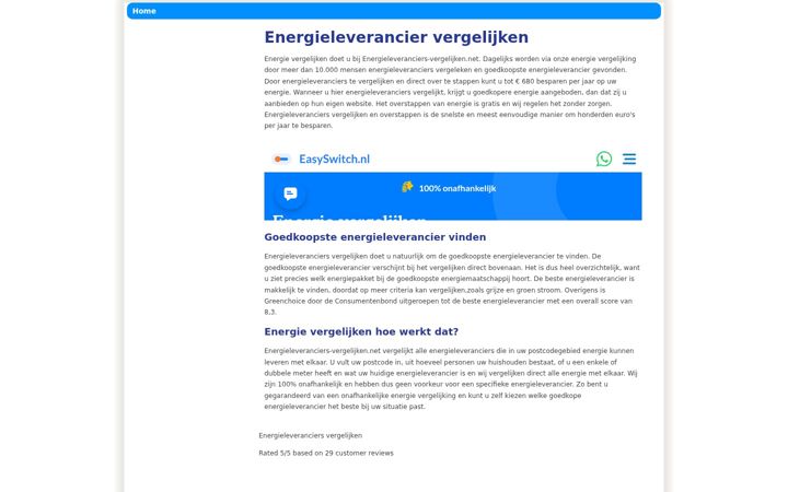 Captura de ecrã de energieleveranciers-vergelijken.net